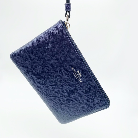 Coach Corner Zip Wristlet - Metallic Blue - Picture 5 of 7